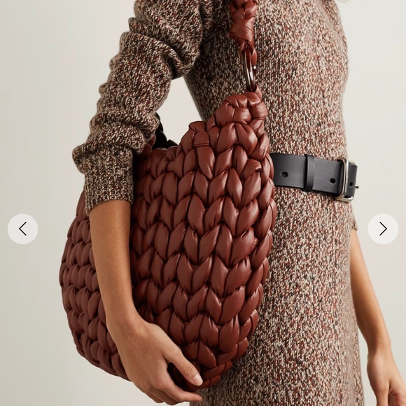 New Chloe Small Wooden C Crochet Sepia Brown Leather Hobo Bag - Picture 5 of 14